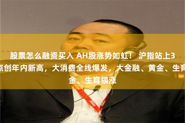 股票怎么融资买入 AH股涨势如虹！ 沪指站上3400点创年内新高，大消费全线爆发，大金融、黄金、生育领涨